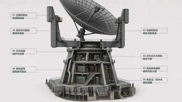 高精设备 · 红岸巨型抛物面天线系统 · 内部结构