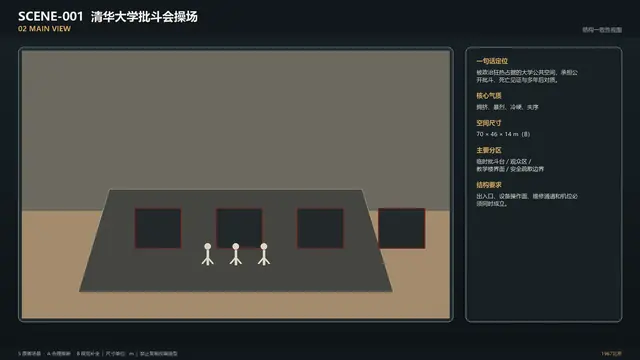 场景 · 清华大学批斗会操场 · 主视图