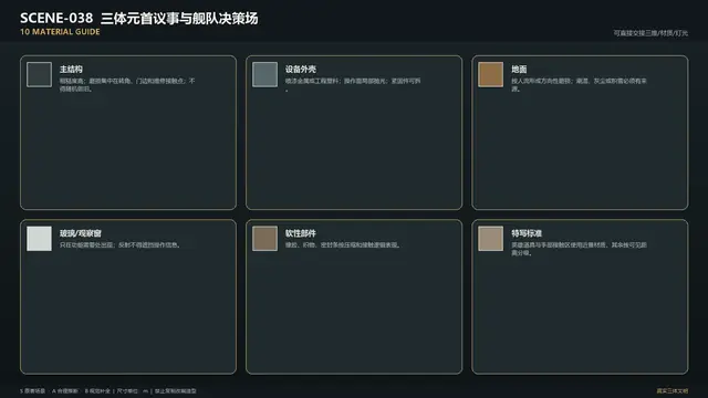 场景 · 三体元首议事与舰队决策场 · 材质指南