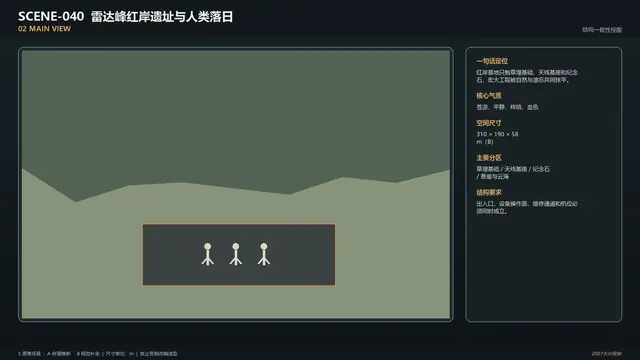 场景 · 雷达峰红岸遗址与人类落日 · 主视图