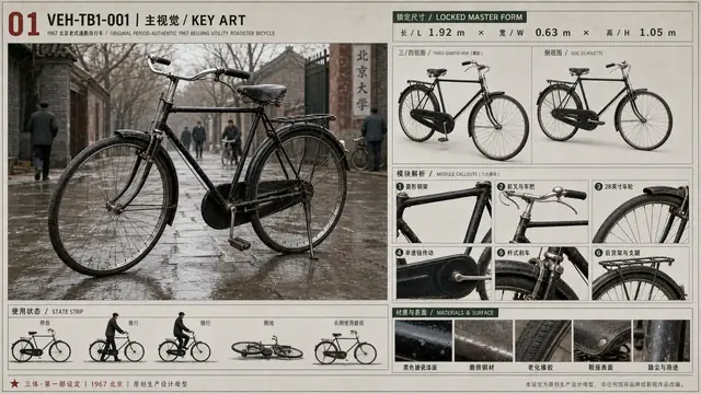 载具与特殊 · 1967 北京老式通勤自行车 · 主视觉