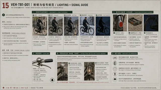 载具与特殊 · 1967 北京老式通勤自行车 · 灯光信号