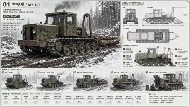 兵团履带式集材拖拉机 · 原画设定
