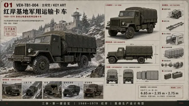 红岸基地军用运输卡车 · 原画设定