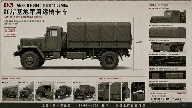 载具与特殊 · 红岸基地军用运输卡车 · 侧面