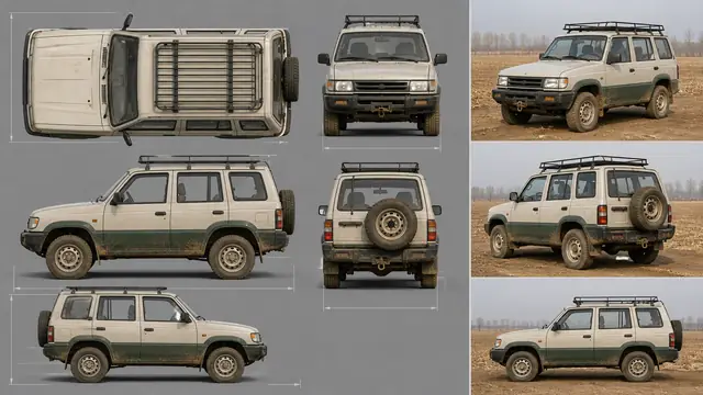 载具与特殊 · 农田勘察越野车 · 顶视图