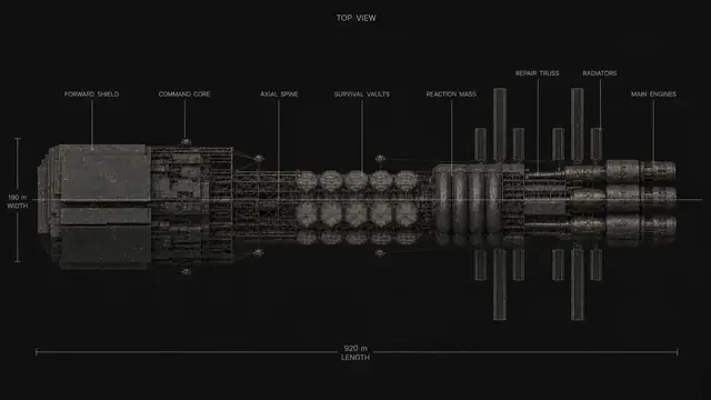 载具与特殊 · 三体远征舰队指挥舰 · 顶视图