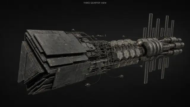 载具与特殊 · 三体远征舰队指挥舰 · 3/4 视图