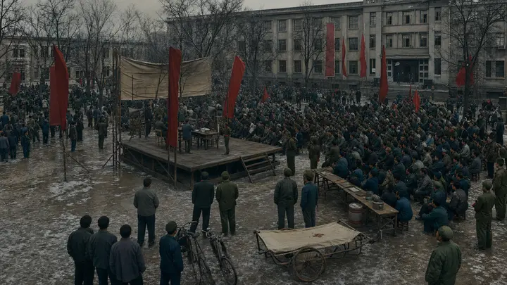 清华大学批斗会操场 · 场景原画